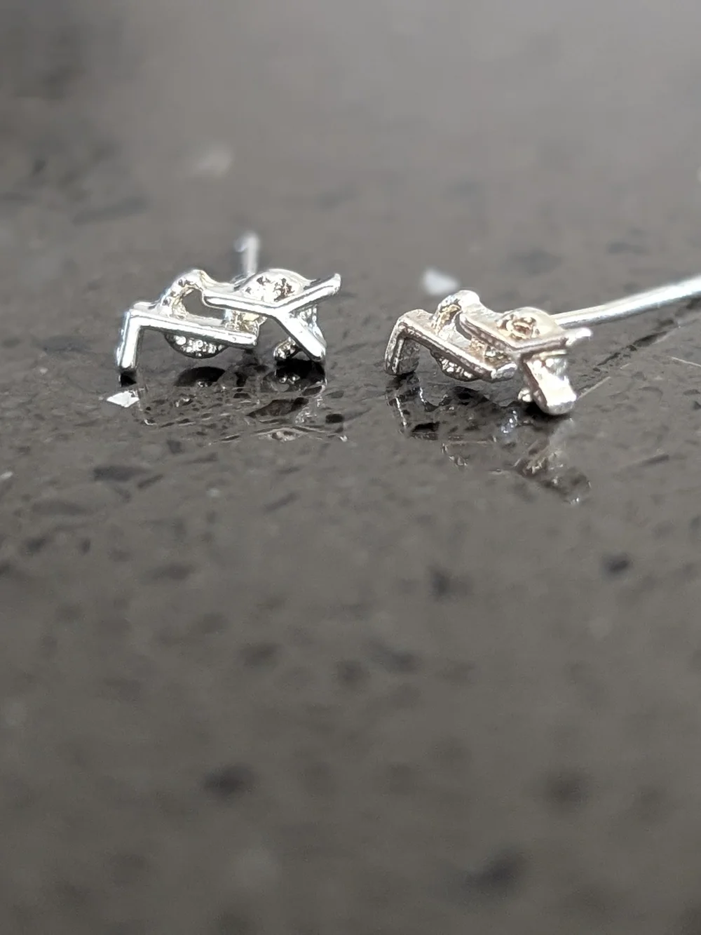 Silver Logo Stud Earrings - Women Jewelry